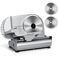 Meat Slicer, Techwood Electric Deil Food Slicer with Removable 9” Stainless Steel Blade, Deli Cheese Fruit Vegetable Bread Cu