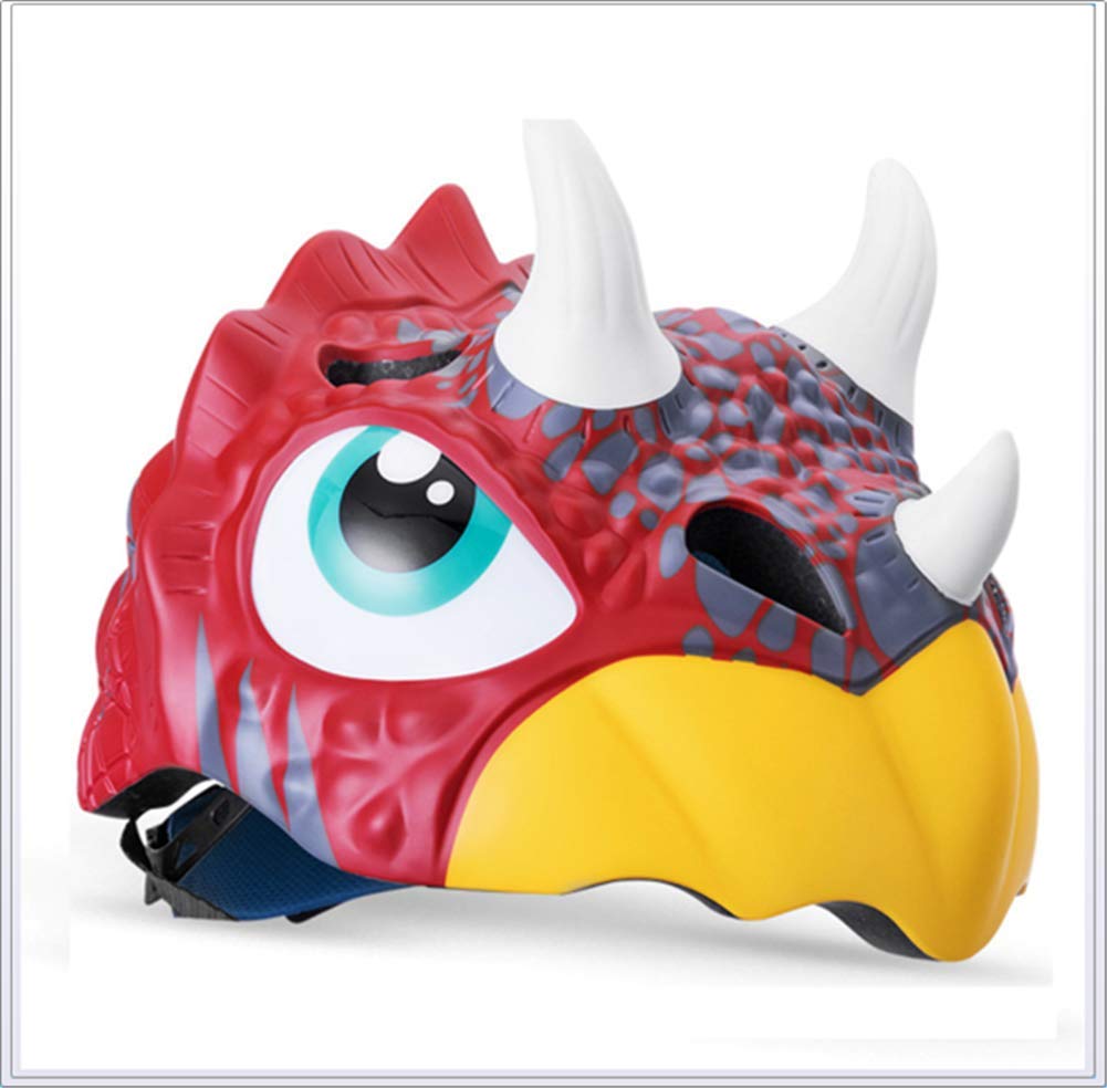 Kids Bike Helmet, 3D Dinosaur Safe Kids Cycling Helmet, Adjustable Roller Helmet for Kids Baby Girls