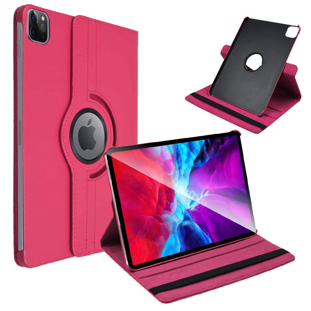 RKVMM Case Compatible with iPad Pro 12.9 inch, 360° Rotation Case Cover for iPad Pro 12.9 4th/5th/6th Generation (Pink)