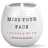 Funny Gifts for Women, Men, Friends, Sister, Bestie, Christmas Birthday Candles for Her Him, Unique Friendship Gift for Friend, Miss Your Face Scented Candle 10Oz