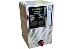 EMMERY Spanish Non-Alcoholic Wine White 0.0 - Dealcoholized - Halal Seal - Rich in Polyphenols and Antioxidants, with aromas of ripe fruit and bright citrus - Bag in Box 2.64 Gallons (10 Liters)