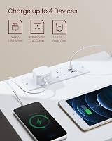 VASAGLE KAILYN Bedside Tables with Power Strip Set of 2 Cloud White Almond view 3