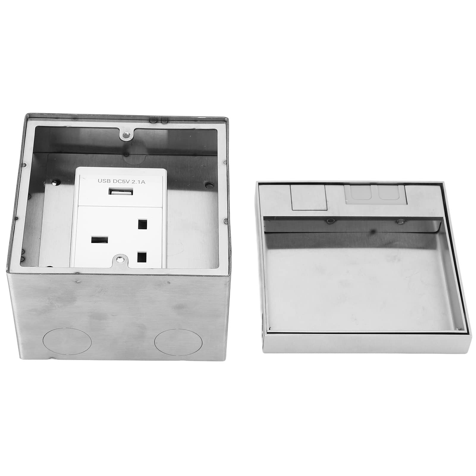 Water proof Recessed Floor Socket Box with Integrated USB Ports Concealed Mounting for Countertop Power Access