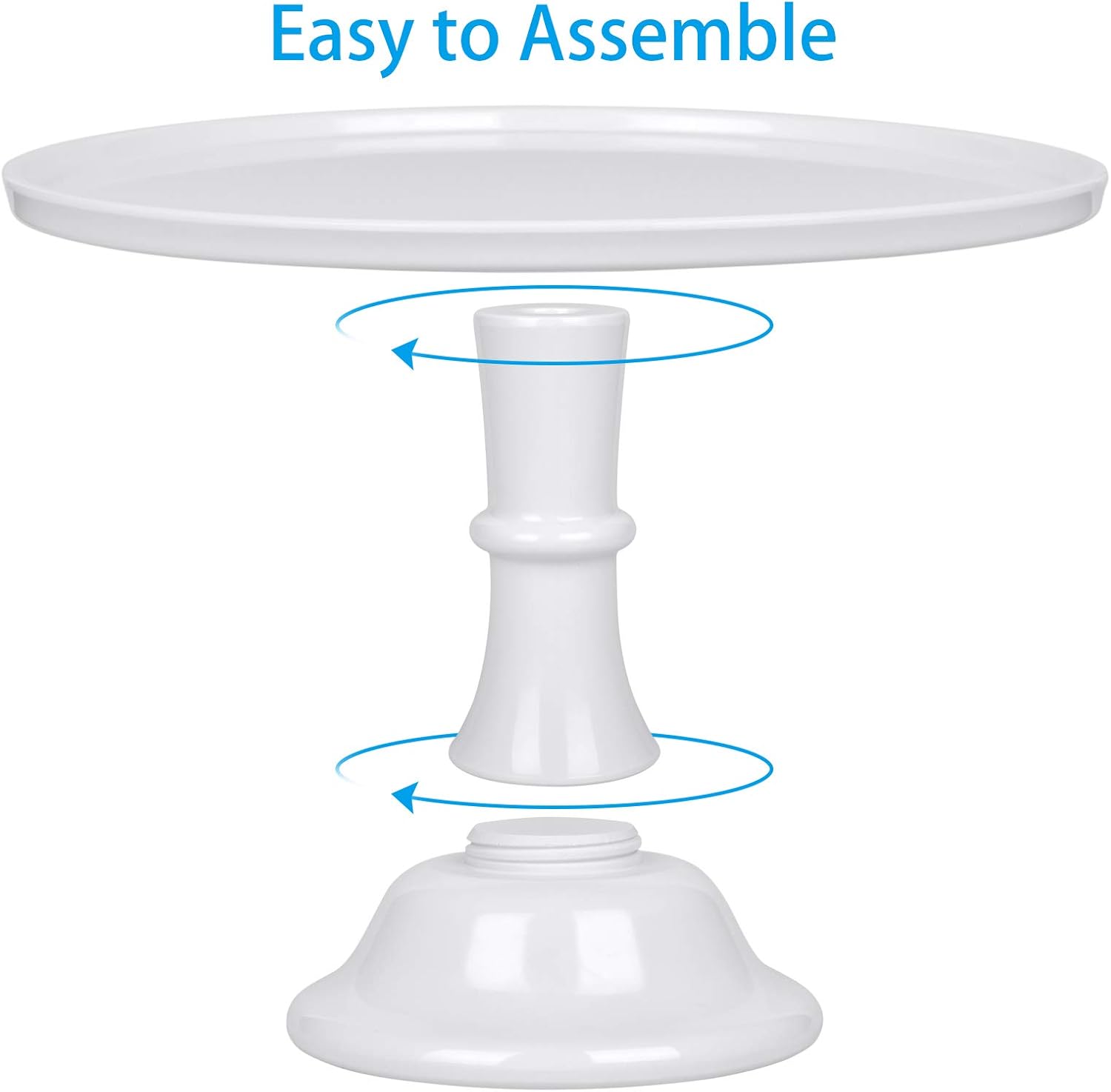 KLASKWARE Round Cake Stand White 11" Melamine Cake Display Stand Dessert Cupcake Display Tray Pie Stand for Holiday,Graduation,Wedding,Birthday,Party,Baby Shower,Anniversary,Ceremony,Christmas: Home & Kitchen