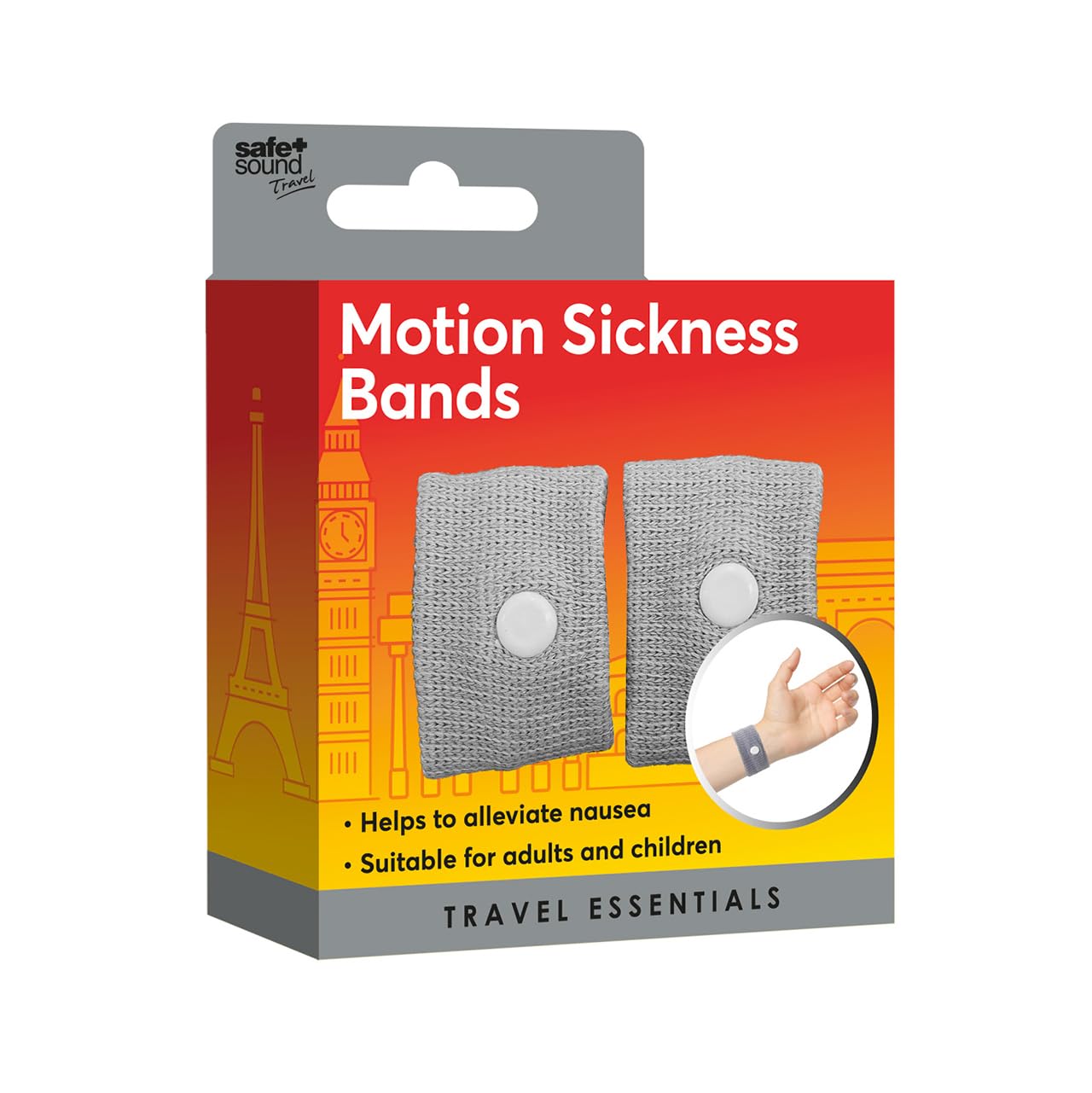 2 Motion sickness travel bands for relief of travel sickness, morning sickness, and other causes of nausea