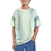 Haloumoning Boys T Shirts Kids Fashion Gradient Short Sleeve Crewneck Shirt Summer Casual Tees Tops 5-14 Years