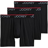 Jockey Men's Underwear Chafe Proof Pouch Microfiber 6" Boxer Brief - 3 Pack