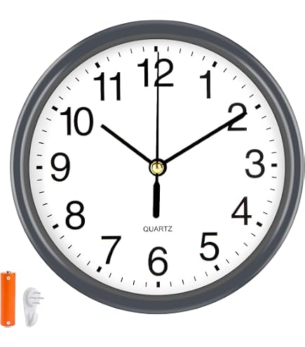 Silent Wall Clock Non Ticking, 6 Inch Wall Clocks Battery Operated