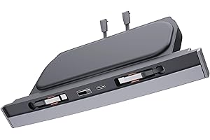 BLACLOACHAI USB Docking Hub for Tesla Model 3/Y Waterproof - Fast Charger for Model Y/3 Accessories 2024 2023 2022 2021 4Ports Retractable Docking Station, 2 Type-C Fast Charging Cables (Not Fit Model 3 2024)