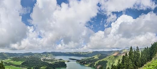 Amazon Com View Of Clouds Over The Lake Lagoa Do Fogo Sao Miguel Island Azores Portugal Poster Print By Panoramic Images 15 X 7 Posters Prints