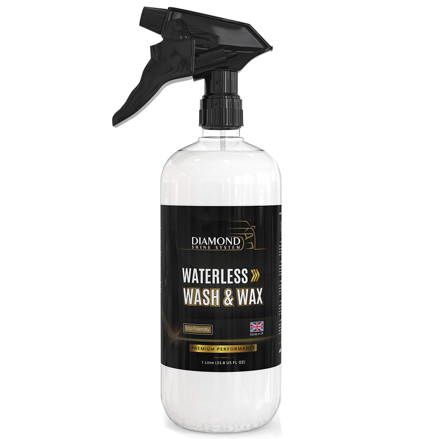 Diamond Shine Waterless Wash & Wax Car Cleaner Spray, 1 Litre – Eco-Friendly No-Rinse Car Wash & Polish – Quick Shine for All Vehicles – Lemon Scented Detailing Spray for Paintwork & Exterior