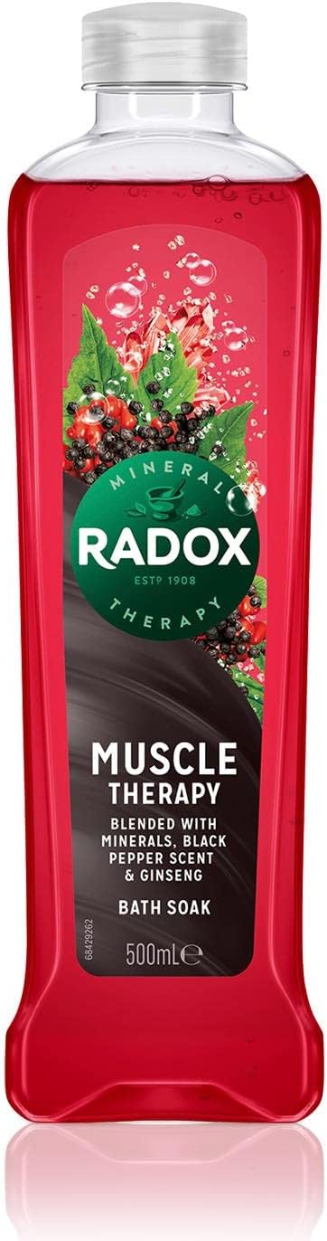 Radox Muscle Therapy Bath Soak 500ml Relaxing Sore Muscles Black Pepper Ginseng