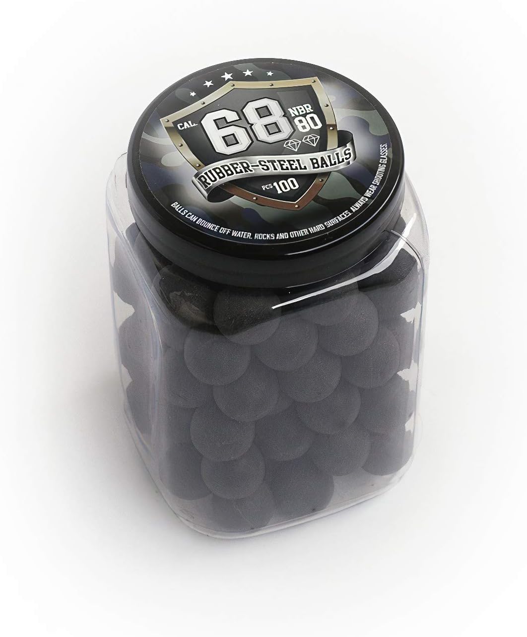 100 x Premium Hard Mix Rubber Steel Balls Paintballs Reballs 68 Cal. HDS SG T4E RAM for Shooting