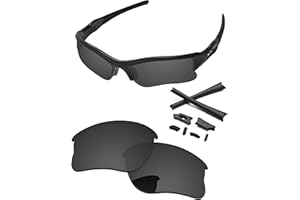PapaViva Replacement Lenses & Rubber Kits for Oakley Flak Jacket XLJ OO9009 63mm Sunglass