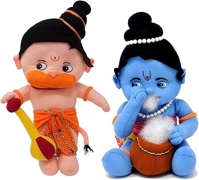 Prachi toys Hanuman, Krishna Hindu Idol Combo Soft Plush Toy- 34cm