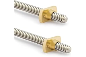 VICHSAMWY 2PC Tr8x8 365mm Leads Screw with T8 Brass Nut, 3D Printer Upgrade Parts Compatible with Ender 3 V2/Ender 3 V2 Neo/Ender 3 Pro/Ender 3/Ender 3 Neo/Voxelab 3D Printer
