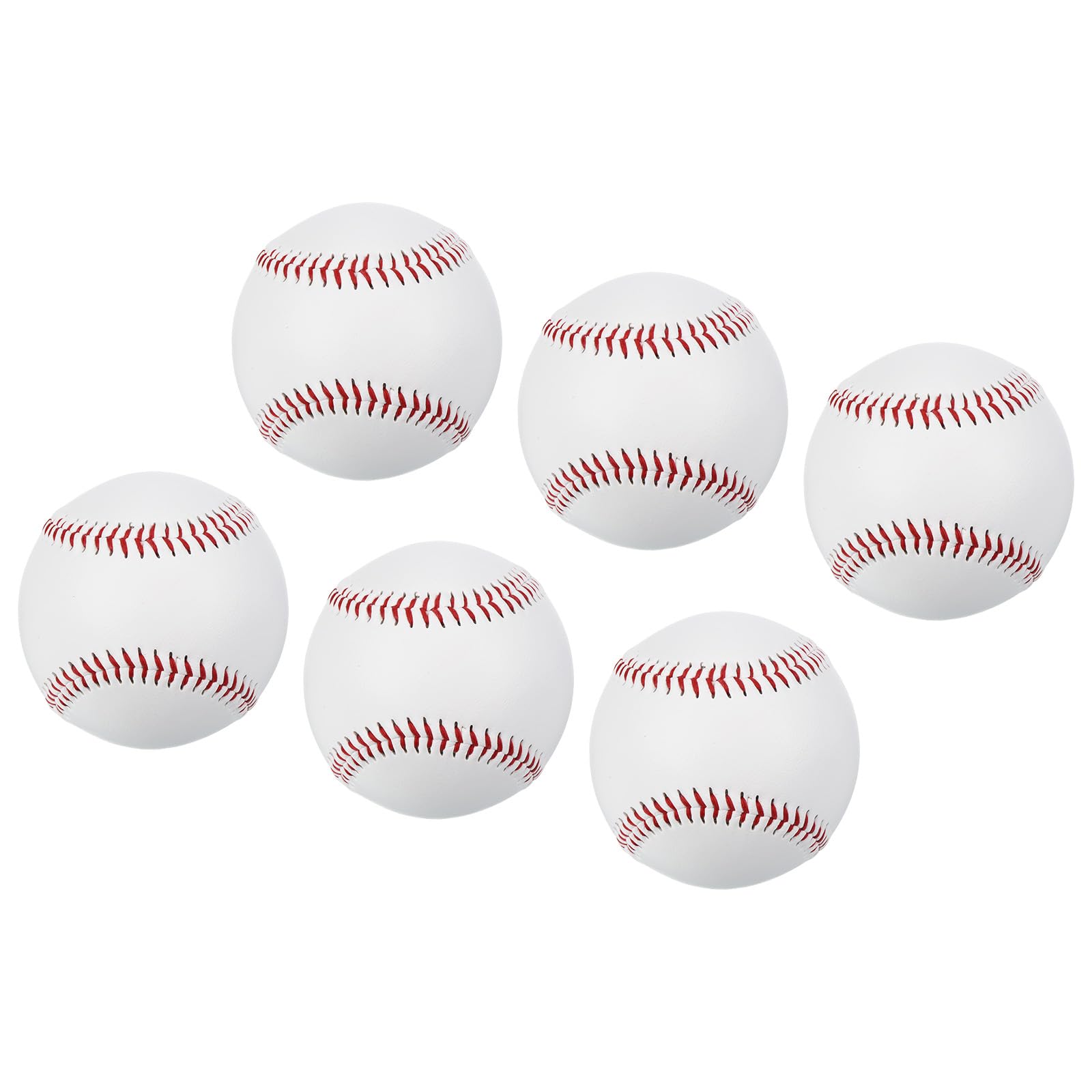 M METERXITY 6 Pack Baseballs - Adult Youth Pitching Throwing Baseballs, Standard Size & Unmarked Autographs, Apply to Outdoor Practice Training (9")