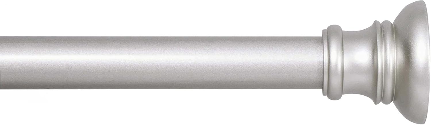 Window Treatment Hardware - Kenney KN726 Nicholas Twist & Fit No Tools Easy to Install Decorative Tension Curtain Rod, 48-84