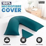 Rohi Orthopaedic V Pillow with Pillowcase Teal Anti-Allergy Hollowfibre Support view 3