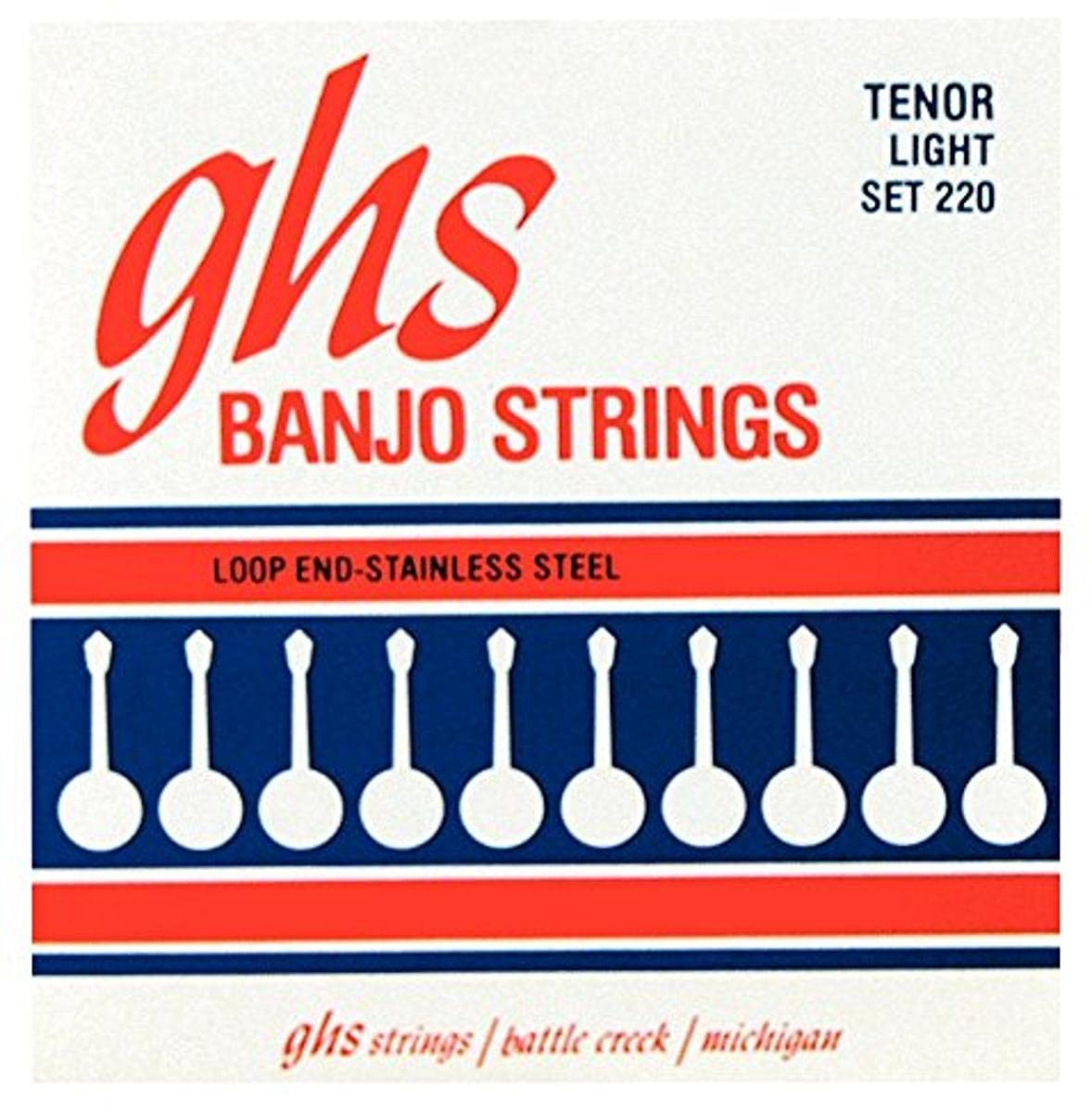 GHS BANJO - Stainless Steel String Set- 4-String - 220-10.5/028