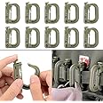 BOOSTEADY 10 Pack Multipurpose D-Ring Grimlock Locking for Molle Webbing with Zippered Pouch