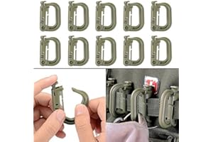 BOOSTEADY 10 Pack Multipurpose D-Ring Grimlock Locking for Molle Webbing with Zippered Pouch