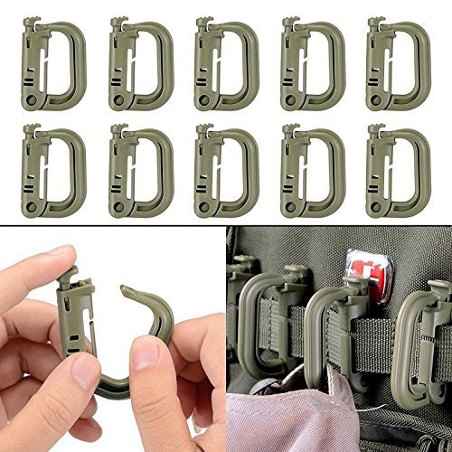 BOOSTEADY 10 Pack Multipurpose D-Ring Grimlock Locking for Molle