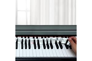 OULUN Piano Key Music Notes Letter Label for Beginner,Removable Piano Keyboard Note Labels,Silicone Piano Notes Guide,Without Stickers,88-Key Full Size,Reusable and Comes with Box (Rainbow Colors)