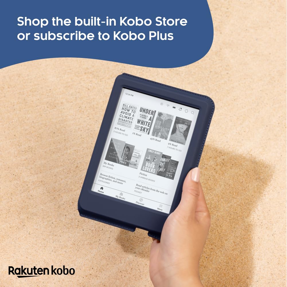 Kobo Clara 2E | eReader | Glare-Free 6” HD Touchscreen | ComfortLight PRO Blue Light Reduction | Adjustable Brightness | WiFi | 16GB of Storage | Carta E Ink Technology | Waterproof