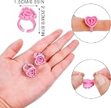 RosewineC 100 Pcs Glue Rings for Eyelash Extensions Pink Plastic Lash Glue view 7