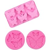 3PCS Butterfly Molds, Butterfly Silicone Mold for Crafts | Home Baking and Desserts,Flexible Silicone Material, Detailed Butterfly Shapes, Multi-Use Craft Mold, Oven and Freezer Safe