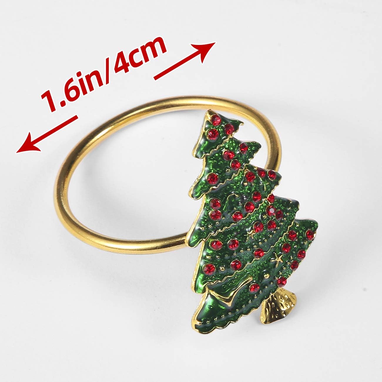 ZeeDix Set of 6 Green Chirstmas Tree Napkin Rings for Christmas Dinning Table Setting-Wedding Receptions, Christmas, Thanksgiving and Home Kitchen for Casual or Formal: Kitchen & Dining