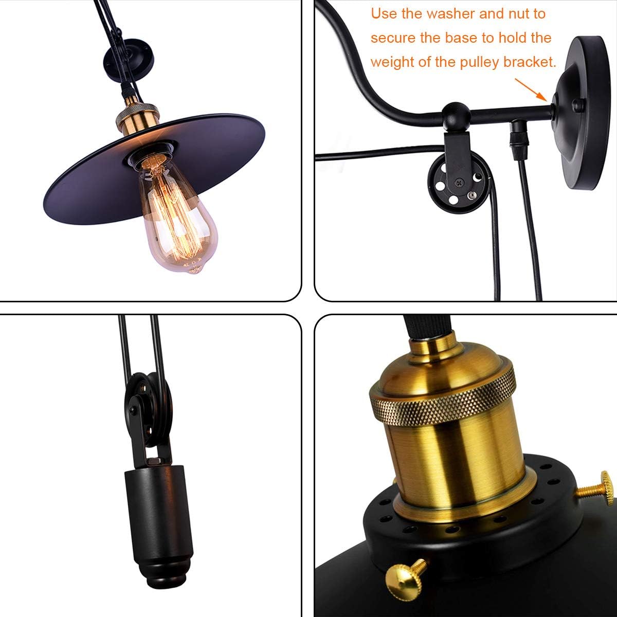 OYIPRO Industrial Wall Sconces, 1 Light Gooseneck Wall Light Fixture