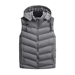 QWENTMTNTY Mens Outerwear Puffer Vests Casual