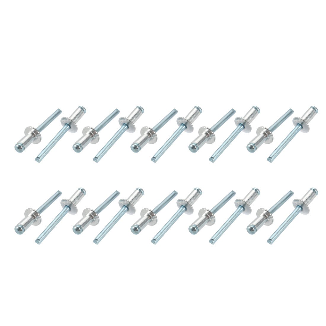 Sourcingmap 20 Pcs 6mm x 12mm Aluminum/Steel Open End Blind Rivets