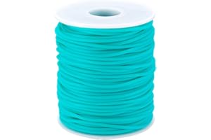 FASHEWELRY 54.68 Yards Hollow Pipe Rubber Cords 2mm Rubber Hollow Tube Cords Tubing Knitting Barber Cord with 1mm Hole for Kn