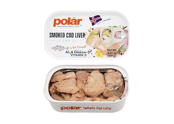 MW POLAR SMOKED COD LIVER IN OIL 4.27 OZ – WILD-CAUGHT, RICH IN OMEGA-3, READY TO EAT – PREMIUM QUALITY SEAFOOD (PACK OF 1)