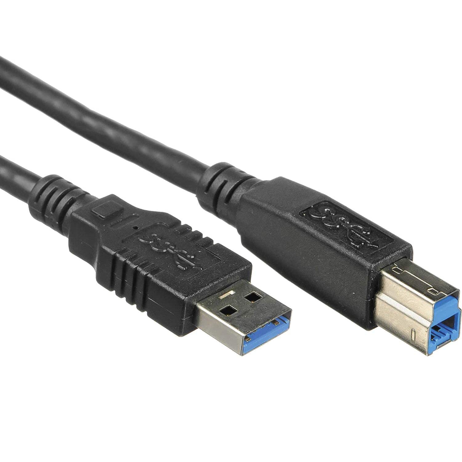 PremiumCord USB 3.0 A-B Connection Cable 0.5 m, SuperSpeed Data Cable up to 5 Gbit/S, Charging Cable, USB 3.0 Type A Male to B Male, 9Pin, Colour: Black, Length 0.5 m