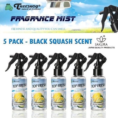 5 Pack Treefrog Black Squash Scent Fragrance Mist Spray Tree frog Top Fresh Air Freshener by Top Fresh
