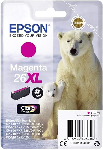 Epson 26XL Polar Bear Magenta High Yield Claria Premium Ink Cartridge T2633