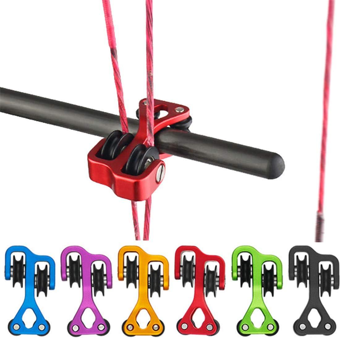 HRCHCG Aluminum Compound Bow Cable Slide Archery Bow String Splitter Roller Glide Replacement Bowstring Separator Arrow Pulley