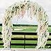 Mavee 12 Piece 3.6 Feet Artificial Silk Wisteria Vine Ratta Hanging Flower for Wedding Décor (White)