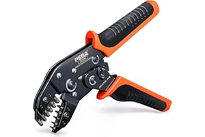 PEBA Micro Connector Pin Crimping Tool 0.03-0.5mm² 32-20AWG Ratcheting Crimper for 2.0mm, 2.5mm, 2.54mm, 3.0mm Pitch JST PH, Dupont, Open Barrel Connectors, D-Sub, suits Molex, JST, JAE