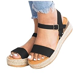 Black Sandals Women Wedge, Womens Sandals Platform