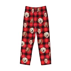 Personalized Buffalo Plaid Red Pajama Pants for Men