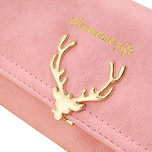 victory royal women's pu pink clutch