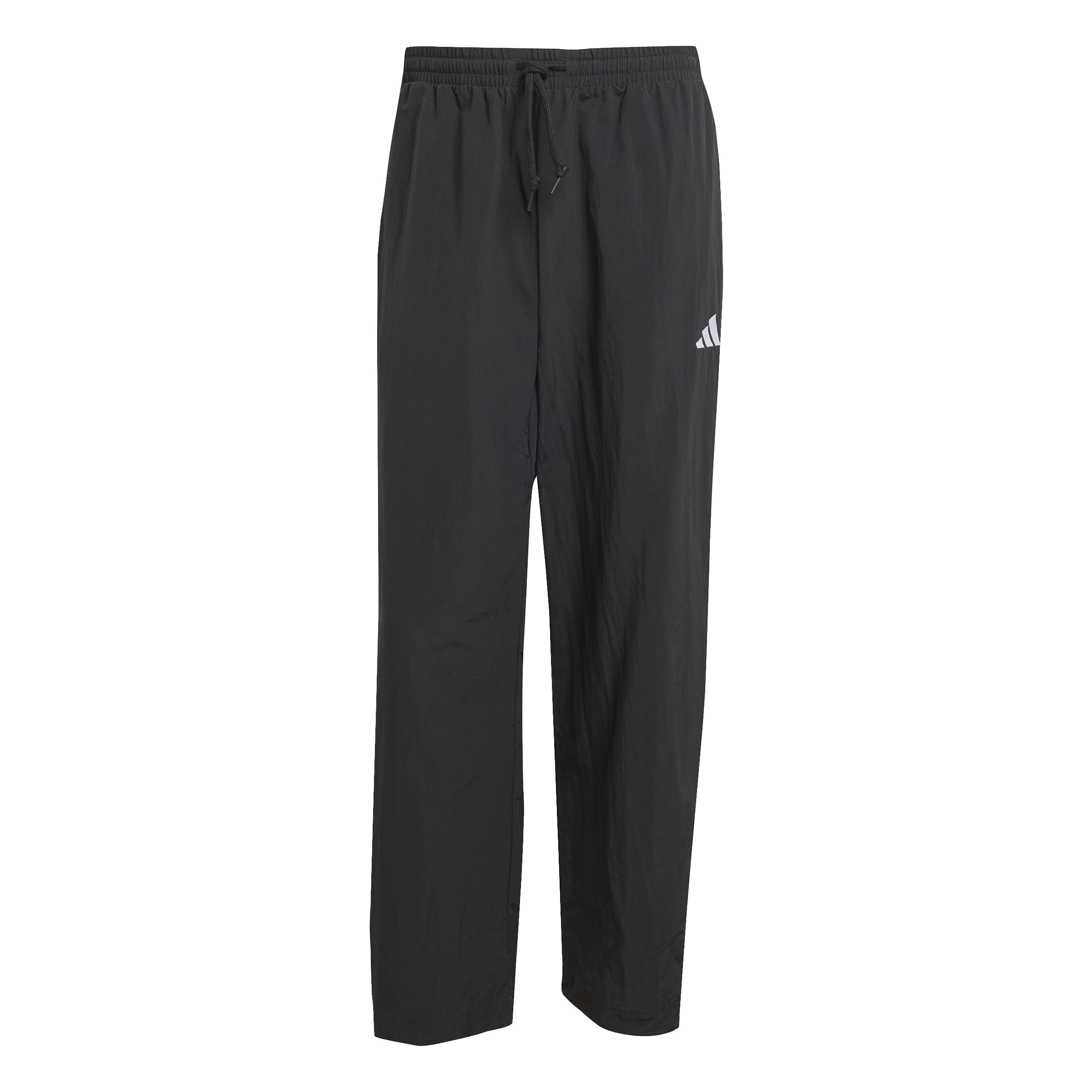 Adidas Men's Essentials SMALL Logo Woven Open Hem Pant, Black/White, L
