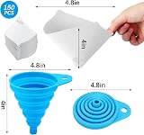 JANYUN 150 Pcs Paint Strainers Cone Silicone Funnel 149 micron Nylon Mesh view 2