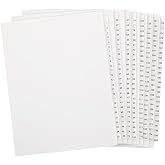 Yeaqee 1-200 Numbered Tab Un Punched Letter Size Divider, White, 1 Set | White Paper Index for Office Filing, 8.5 x 11 Inch Separators, Pre-numbered Reference System, Document Organization
