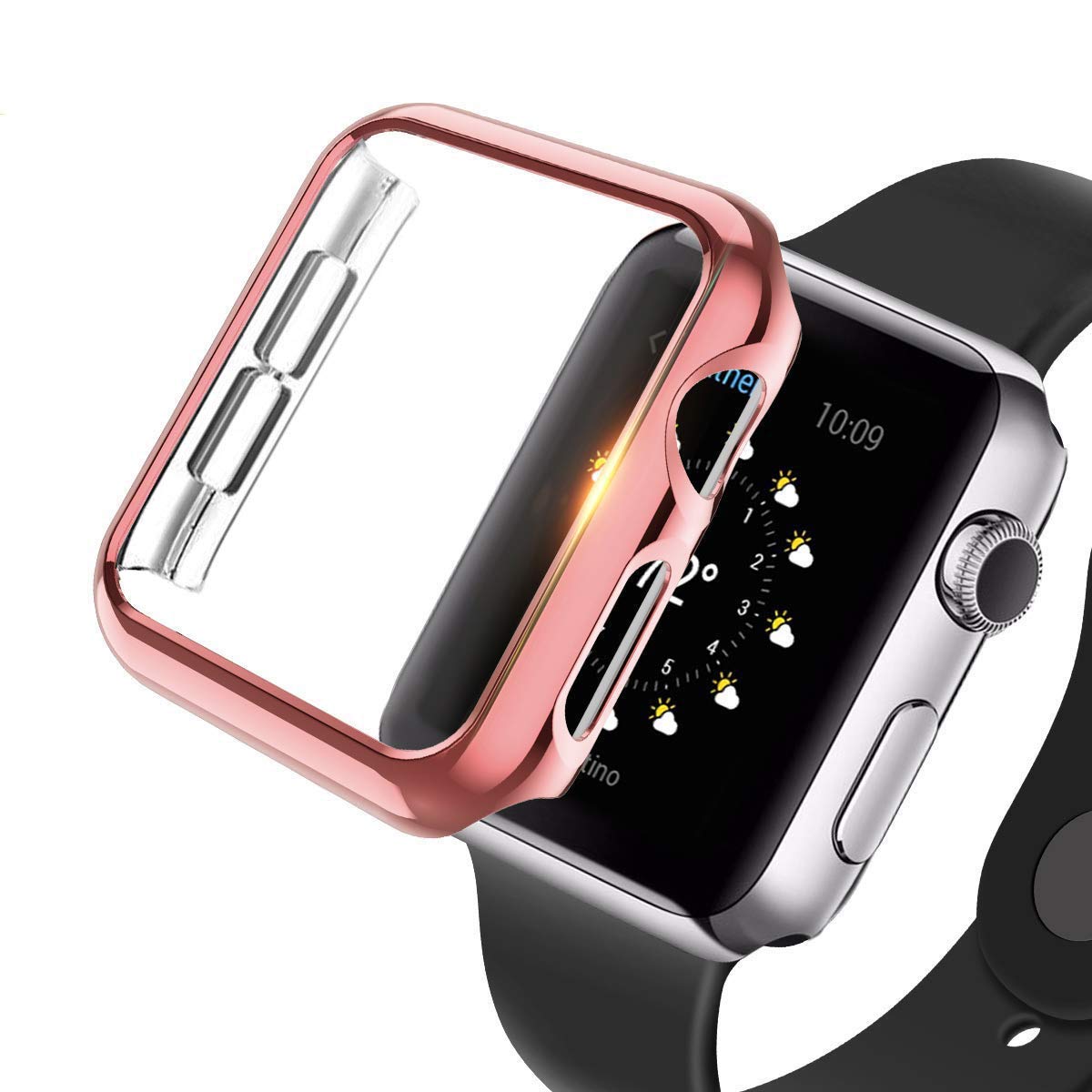 JEDEW Compatible with Apple Watch Case 44mm/40mm, Ultra-Thin PC Plating Hard Bumper Case Shiny Lightweight Guard Shockproof Frame Protector Plated ...